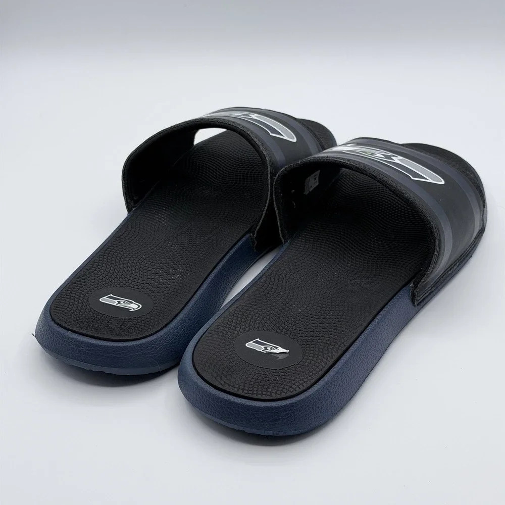 Seattle Seahawks NFL Mens FOCO Slide Sandals Training Camp Gel Slides Sz L 11-12